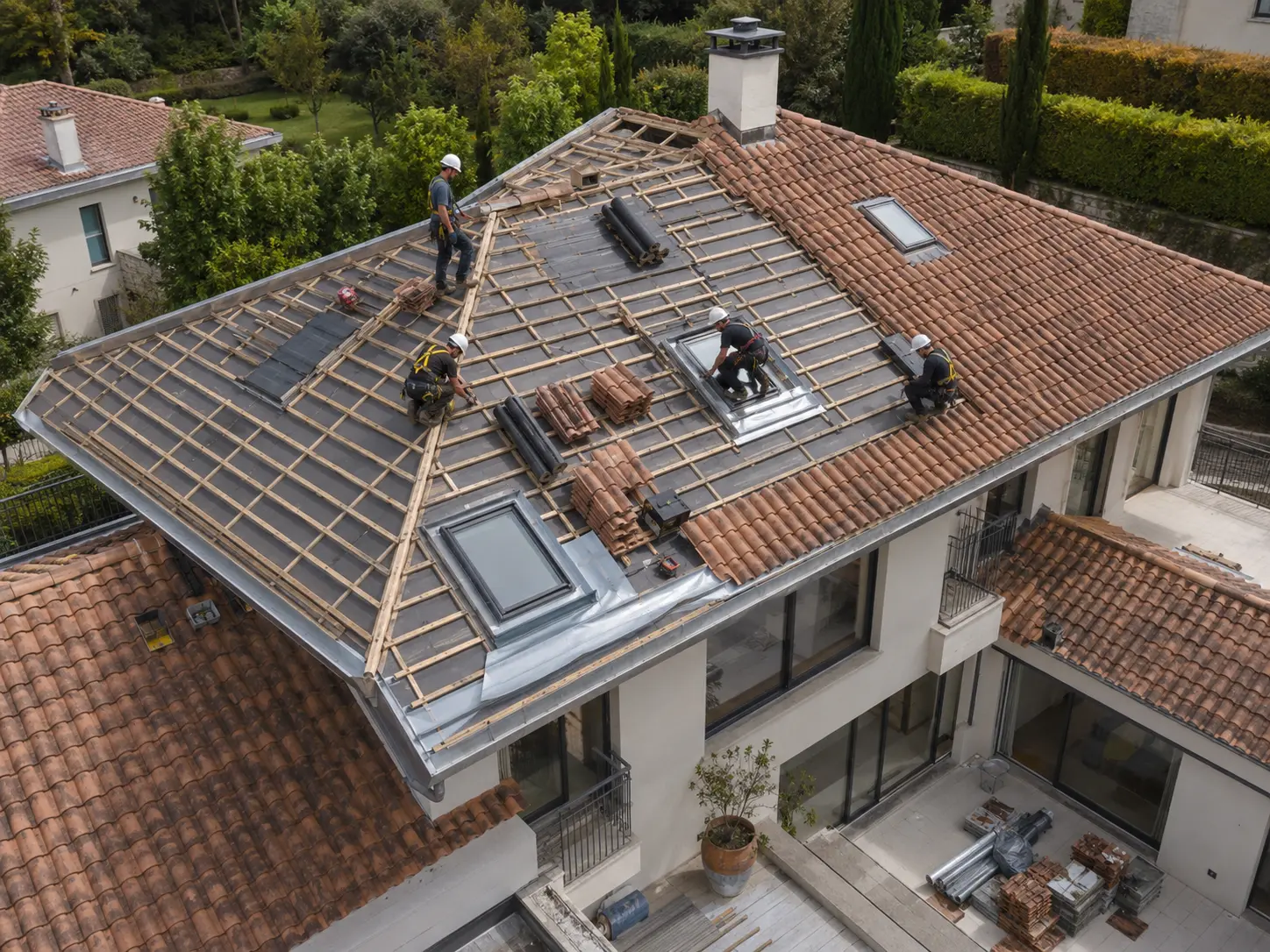 Couverture neuve + pose Velux — avant intervention