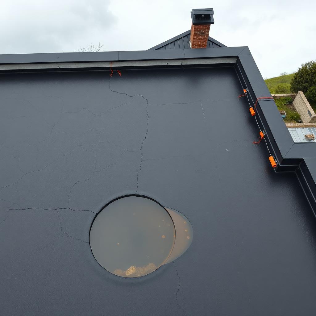 Toiture terrasse EPDM neuve — état avant intervention