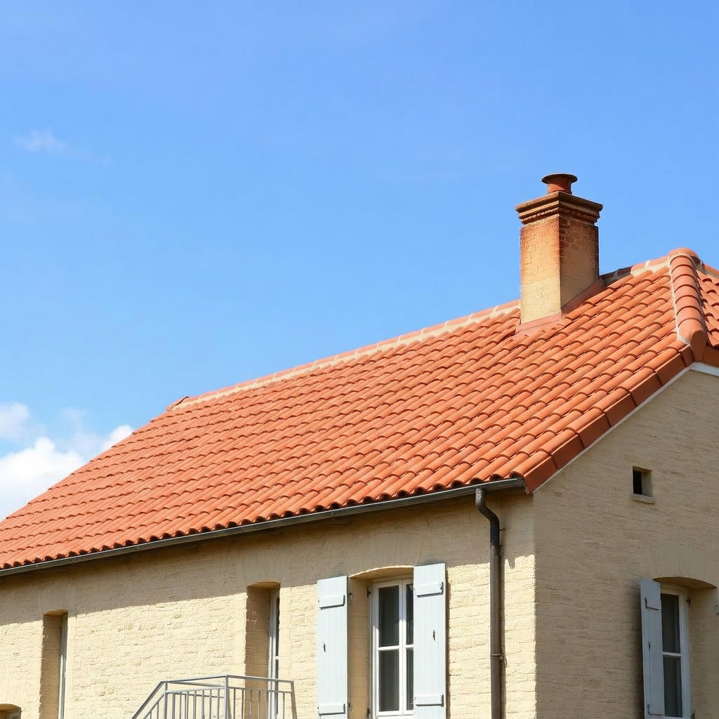 Rénovation tuiles canal — maison de bourg — résultat après intervention Rénov'Toit