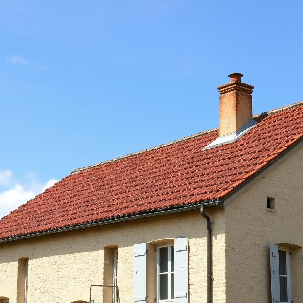 Rénovation tuiles canal — maison de bourg — état avant intervention