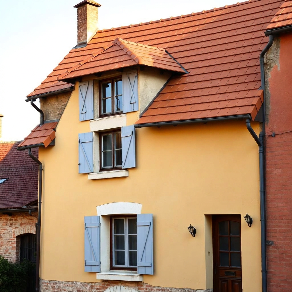 Rénovation tuiles plates — longère — résultat après intervention Rénov'Toit